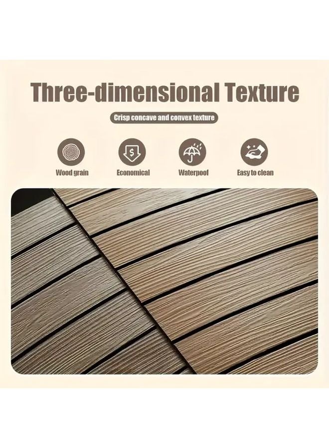 Dark Gray Wood 5Pcs Self Adhesive 3D Wall Panels Waterproof Removable Matte - Image 4